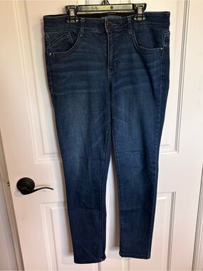 Wit and Wisdom Skinny Jeans Dark Wash Blue Denim Pants fitted size 8 elastic